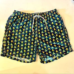 MC2 Saint Barth Mens micro Ducky Santa print Swim Shorts